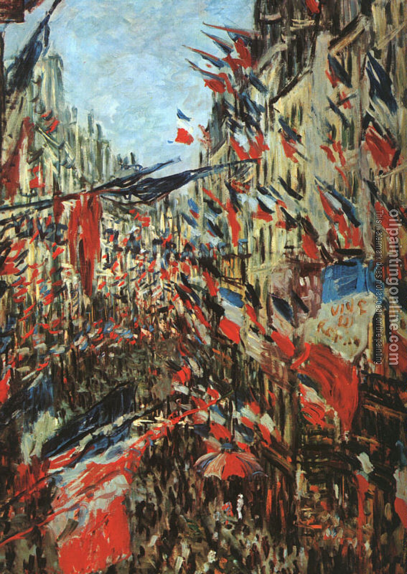 Monet, Claude Oscar - Rue Montargueil with Flags